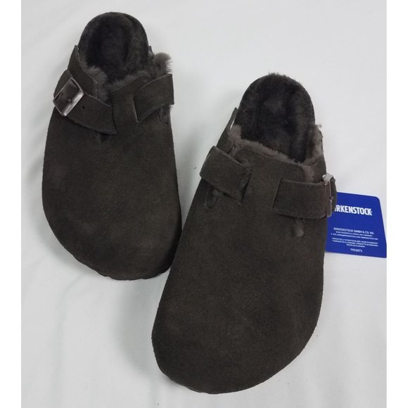 Birkenstock Other - Birkenstock Sz. 43 Boston Shearling Suede Leather Mocha/Mocha Suede/Shearling